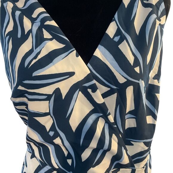 Sam Edelman Faux Wrap Maxi-Dress V-Neck Sleeveless NWT Sz 10 geometric pattern - Picture 10 of 15